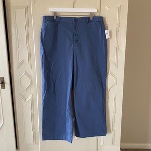 Old Navy Wide Leg Button Up Pants, Size 16, Powder Blue, New With Tags